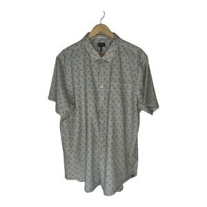 Good Man Brand Men’s Green Blue Floral Print Short Sleeve Button Down Shirt XXL